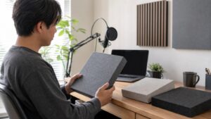 吸音材の厚みと素材を比較して選ぶイメージ